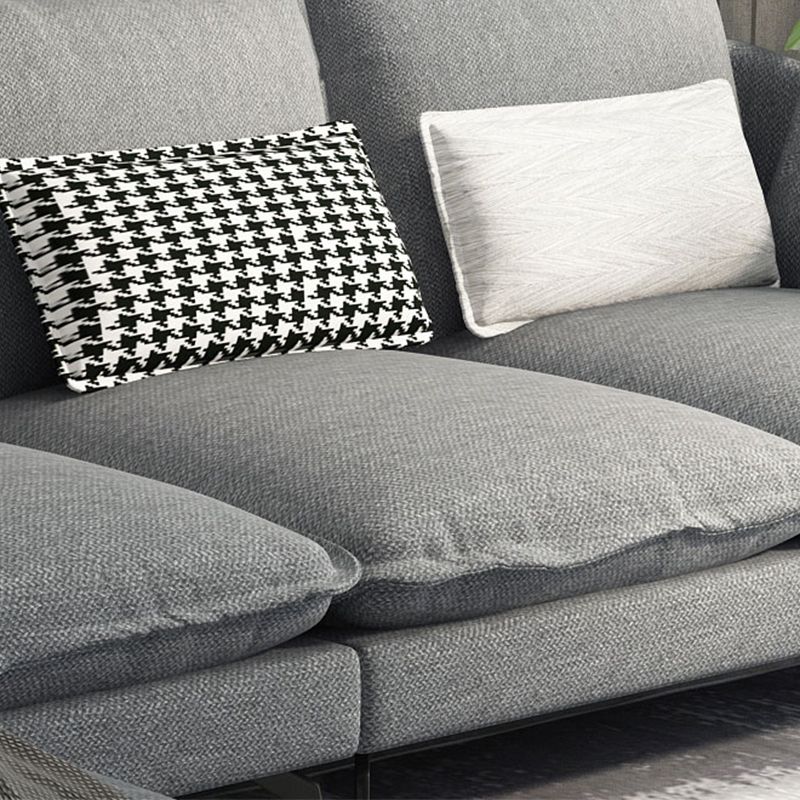 Miscela di lino a forma di L sezionale con cuscini indietro per soggiorno