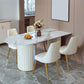 Set da pranzo in pietra sinterizzata stile Glam Set da pranzo da 1/3/5 pezzi per zone pranzo