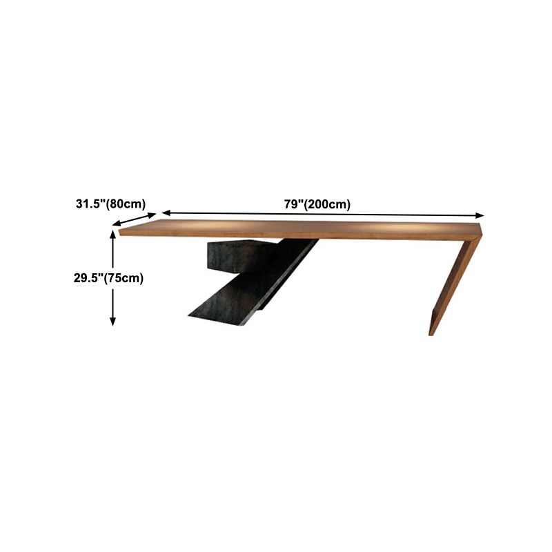 30"H Contemporary Writing Desk Rectangular Solid Wood Office Desk Clearhalo 'furn' 'furn_office_desk' 'Furniture' 'Office Desks' 'Office Furniture' 'office_desk' 1200x1200_2e170504-91a6-4316-bf95-858a072f9429