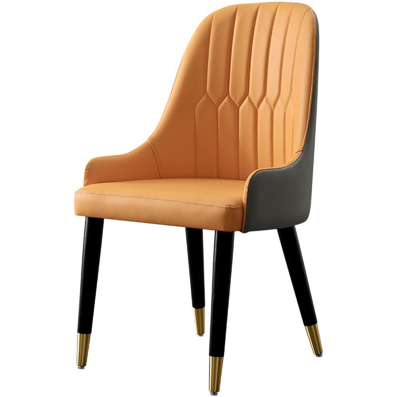 Sillas de comedor de cocina glamorosa sillas laterales tapizadas con patas de madera