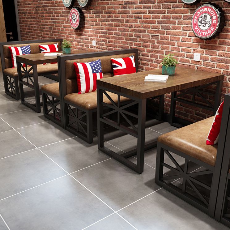 Industrial Solid Wood Dining Table Brown Rectangle Table with Black Frame for Dinning Room Clearhalo ' dining_table' 'Dining Tables & Seating' 'Dining Tables' 'furn' 'furn_dining_table' 'Furniture' 'furniture_dining_table' 'Kitchen & Dining Furniture' 'kitchen&dining_furn' 'kitchen' 'kitchen_dining_table' 1200x1200_2e1a21e7-45c3-4707-83ae-93fe2e7c5e6f