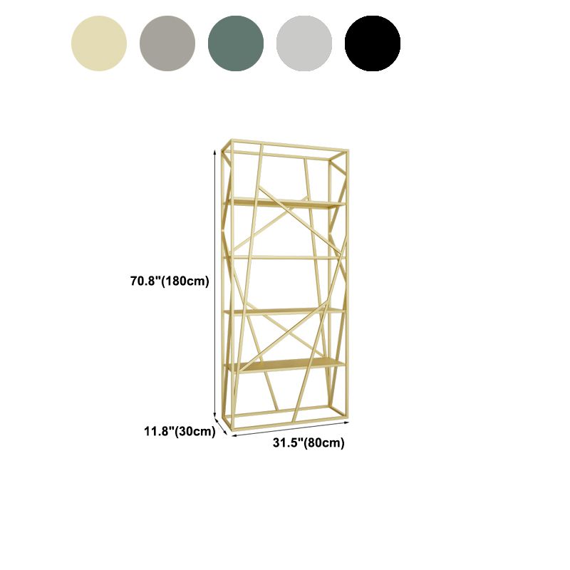 Libreria scaffale a scala metallica moderna verticale aperta.