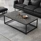 Mesa de centro simple rectangular de estilo moderno con estante - 16.5" H