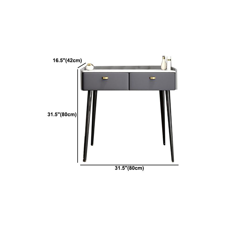 Base de metal de encimera de lámina de roca gris con tocador de 1/2 cajón