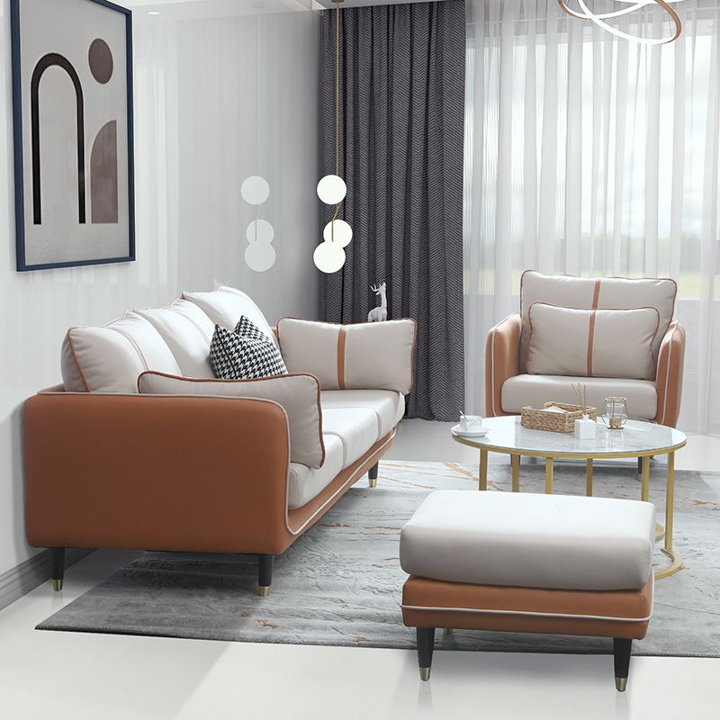 フェイクレザー85 "高タキシードアームソファ枕、リビングルーム