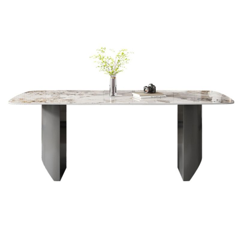 Set da tavolo da pranzo top in pietra 1/2/5/7 pezzi set da pranzo con sedie in pelle