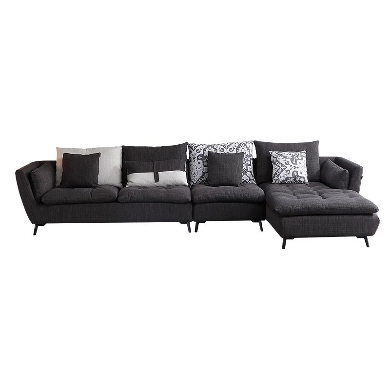 66 "brede moderne sectionele bank vierkante arm grijs getuft sectional