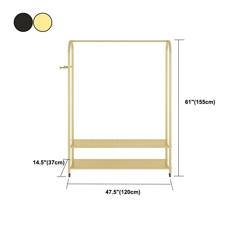 Kit d'entrée en métal moderne avec étagères de rangement à crochets