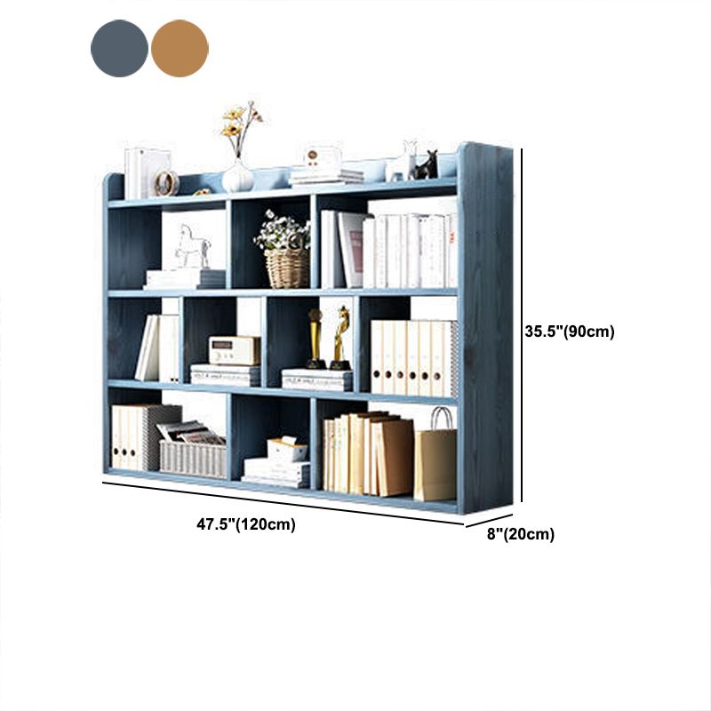 Libreria di libreria di scaffali in legno contemporanea per la sala da studio