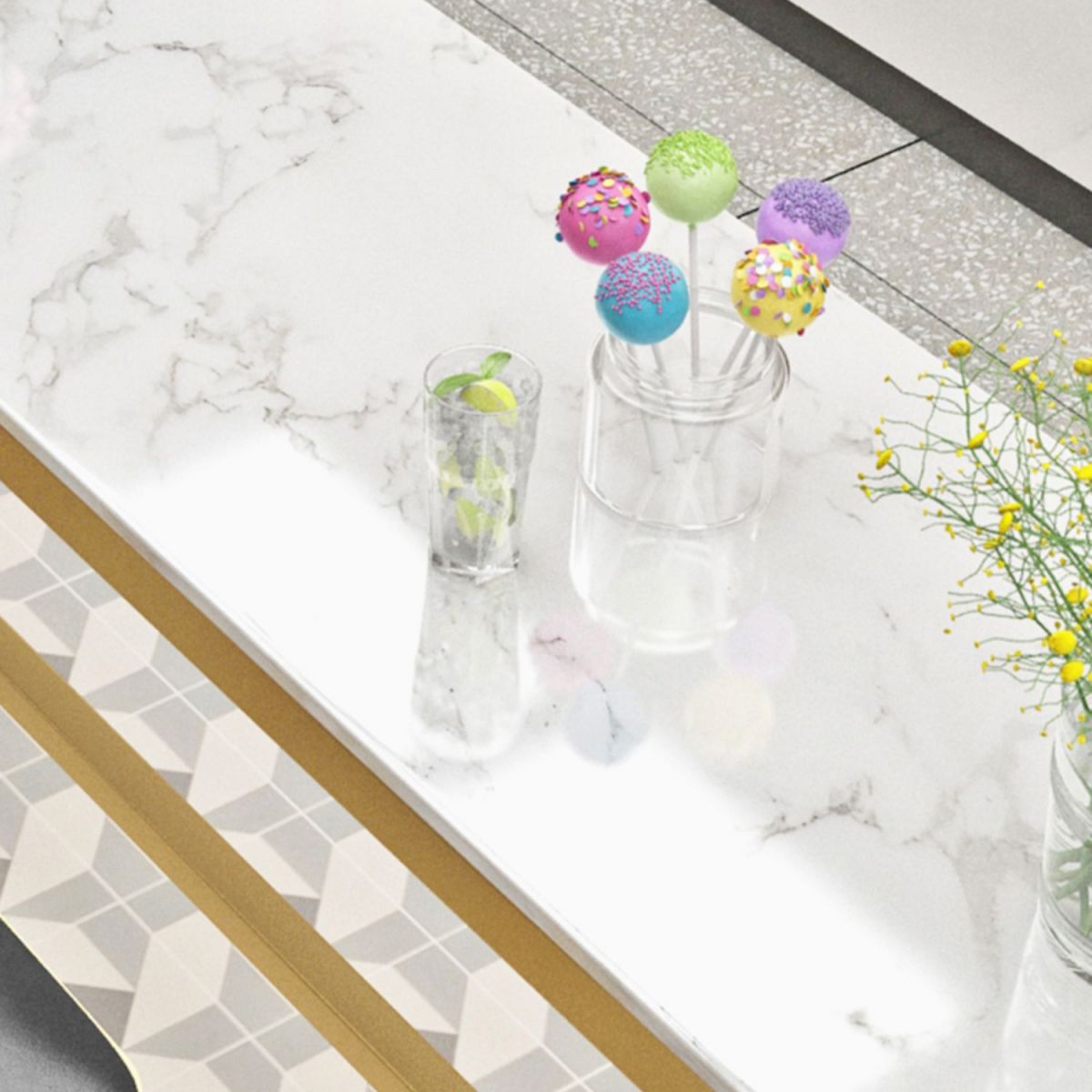 Glam Style Rectangle Bistro Set 1/5/9 Pieces Faux Marble Bar Table Set Clearhalo 'Bar Furniture' 'furn' 'furn_home_bar_bar_sets' 'Furniture' 'Home Bars & Bar Sets' 'home_bar_bar_sets' 'Kitchen & Dining Furniture' 1200x1200_2e273060-4416-46c3-aa2d-314221ff4255