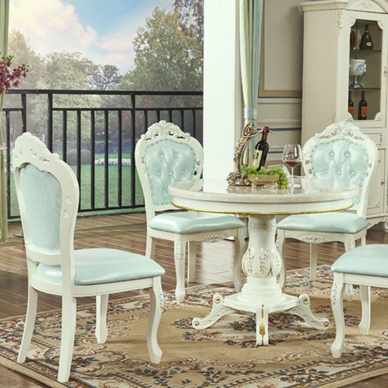 Victorian Rubberwood King Louis Back Chair Matte Finish Leather Dining Chair (Set of 2) Clearhalo ' kitchen&dining_furn' 'Dining Chairs' 'Dining Tables & Seating' 'dining_chair' 'furn' 'furn_dining_chair' 'Furniture' 'furniture_dining_chair' 'Kitchen & Dining Furniture' 'kitchen' 1200x1200_2e27afec-8f41-48d6-ac01-54aeb4075c6c