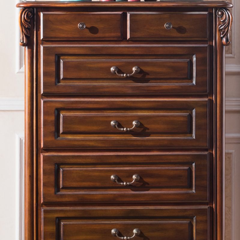 茶色の中世のモダンなソリッドウッドチェスト長方形のアクセントチェスト