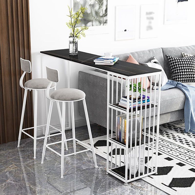 Glam Marble Bar Table with Rectangle Table Top Double Pedestal Table with 42-inch Height Clearhalo 'Bar Furniture' 'Bar Tables' 'bar_tables' 'furn' 'furn_bar_tables' 'Furniture' 'furniture_bar_tables' 'Kitchen & Dining Furniture' 1200x1200_2e283098-3c48-4308-8b1e-77f7cc3f78dd