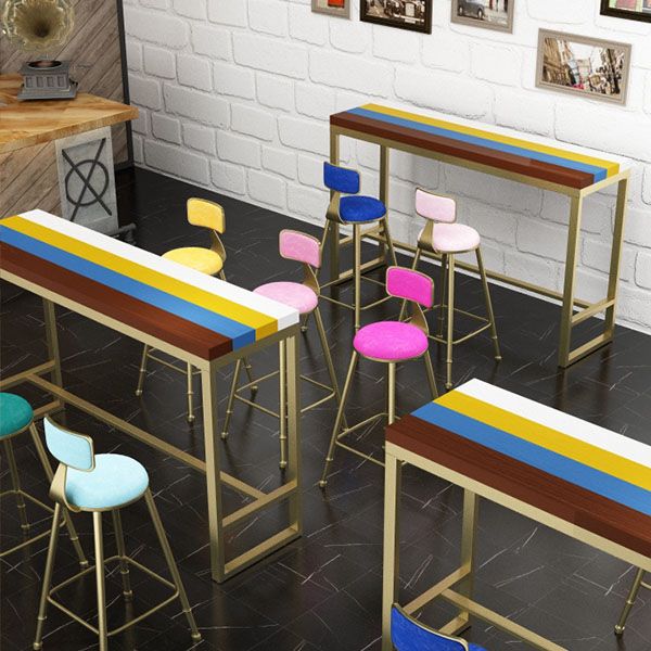 Glam Style Fixed Bar Table 1/4 Pieces Solid Wood Rectangle Counter Set for Indoor Clearhalo 'Bar Furniture' 'furn' 'furn_home_bar_bar_sets' 'Furniture' 'Home Bars & Bar Sets' 'home_bar_bar_sets' 'Kitchen & Dining Furniture' 1200x1200_2e2874d9-4e97-4fcb-af4b-29757744d9bd