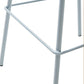 Contemporary Upholstered Low Back Plastic Bar Stools with Metal Base