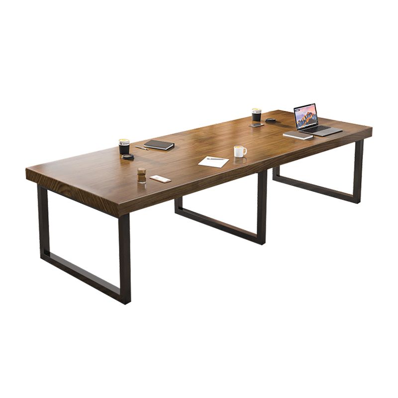 Industrial Solid Wood Office Desk Sled Base 29.53" Tall Writing Desk Clearhalo 'furn' 'furn_office_desk' 'Furniture' 'Office Desks' 'Office Furniture' 'office_desk' 1200x1200_2e29c795-387f-4926-8319-ae2e66f9a1f6