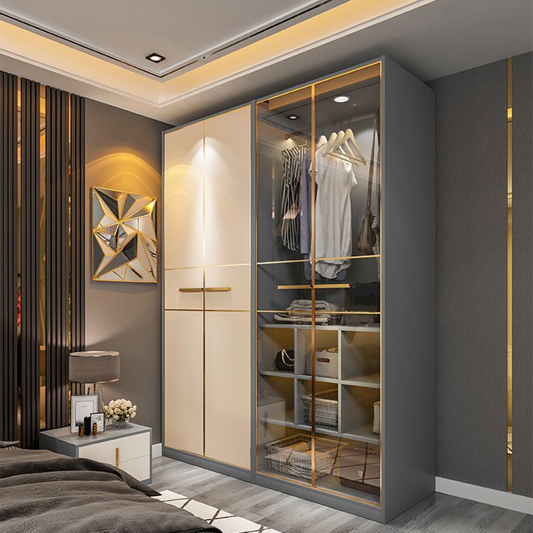 Modern Style Wood Wardrobe Wood Wardrobe with Shelves Armoire Wardrobe Closet Clearhalo 'Armoires & Wardrobes' 'armoires_wardrobes' 'Bedroom Furniture' 'furn' 'furn_armoires_wardrobes' 'Furniture' 1200x1200_2e2a567f-1180-47b0-be8d-64c46e3059c1
