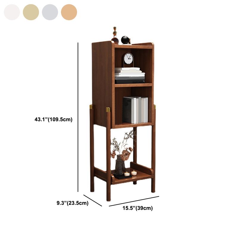 Modern Solid Wood Bookshelf Bookcase Closed Back for Living Room 9.5"W X 39.5"