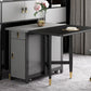 Rectangle Black Tone Dining Table Vintage Extendable Table for Dining Room Clearhalo ' dining_table' 'Dining Tables & Seating' 'Dining Tables' 'furn' 'furn_dining_table' 'Furniture' 'furniture_dining_table' 'Kitchen & Dining Furniture' 'kitchen&dining_furn' 'kitchen' 'kitchen_dining_table' 1200x1200_2e2a650d-f24e-4210-918e-e707d44c6f70