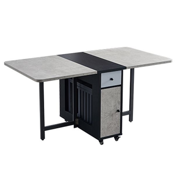 Mid-Century Modern Rectangle Dining Table Drop-Leaf Table for Kitchen (only table) Clearhalo ' dining_table' 'Dining Tables & Seating' 'Dining Tables' 'furn' 'furn_dining_table' 'Furniture' 'furniture_dining_table' 'Kitchen & Dining Furniture' 'kitchen&dining_furn' 'kitchen' 'kitchen_dining_table' 1200x1200_2e2aae41-8744-41f4-be3f-f6f835eeff79