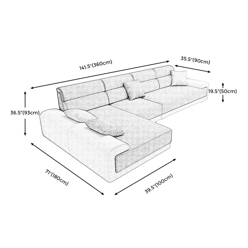 Scandinavian Sofa L-Shape Sectional Left Hand Facing for Four People Clearhalo 'furn' 'furn_sectionals' 'Furniture' 'furniture_sectionals' 'Living Room Furniture' 'Sectionals' 1200x1200_2e2c1da5-6e58-4d08-8fb9-7d6169cf7890
