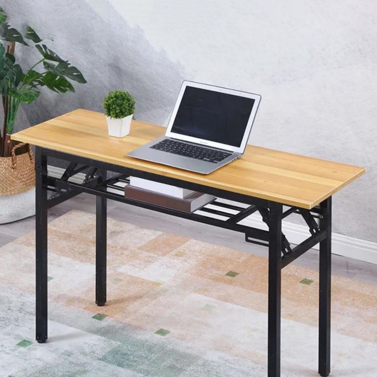 Foldable Writing Desk Contemporary Style Rectangular Dormitory Bedroom Desk Clearhalo 'Furniture' 'furniture_office_desk' 'Office Desks' 'Office Furniture' 'office_desk' 1200x1200_2e2c7fb2-6aeb-401e-99cc-e3b5367d8d46