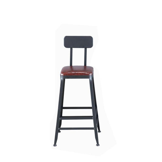 Industrial Armless Counter Stool Iron Cafe Bar Stool with Leather Cushion Clearhalo 'Bar Furniture' 'Bar Stools' 'bar_stools' 'furn' 'furn_bar_stools' 'Furniture' 'furniture_bar_stools' 'Kitchen & Dining Furniture' 1200x1200_2e2caa37-50bf-4fba-8239-c4dc1b6d80c1
