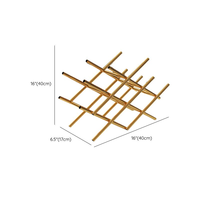 Modern Simple Tabletop Wine Rack Golden Geometry Wine Bottle Rack for Kitchen