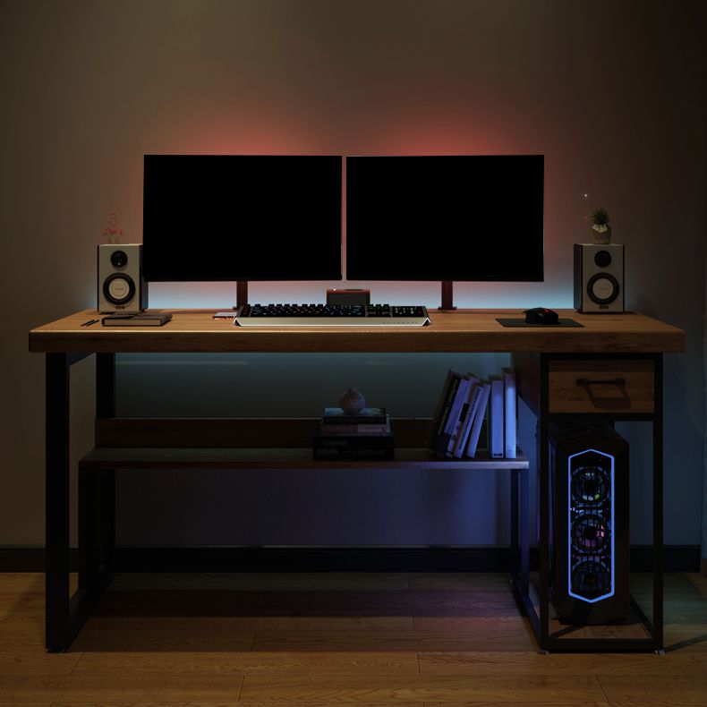 Contemporary Rectangular Computer Desk Home Solid Wood Office Desk with Legs Clearhalo 'furn' 'furn_office_desk' 'Furniture' 'Office Desks' 'Office Furniture' 'office_desk' 1200x1200_2e323e0b-efb2-4780-b51e-808a71d43adb