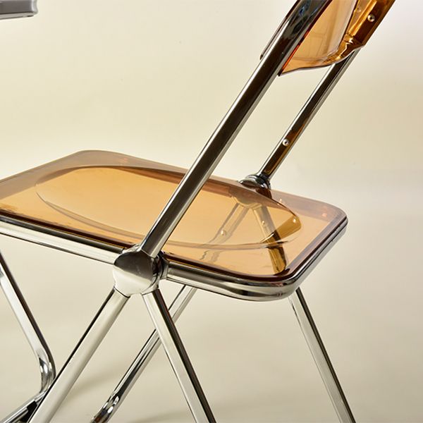 Moderne faltbare Rückenlehne Acrylstuhl mit Metallbeinen für Esszimmer