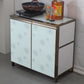 Modern White Metal Sideboard Tempered Glass Doors Cabinets Dining Server for Living Room Clearhalo 'buffet_sideboard' 'Buffets & Sideboards' 'furn' 'furn_buffet_sideboard' 'Furniture' 'furniture_buffet_sideboard' 'Kitchen & Dining Furniture' 1200x1200_2e34b692-4bbb-4f5a-aac4-ed96664ccd60