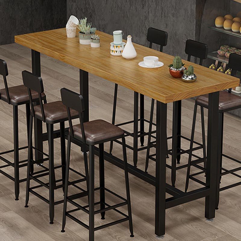 Wood Bar Table Traditional Luxury Rectangle Bar Dining Table with Trestle Base Clearhalo 'Bar Furniture' 'Bar Tables' 'bar_tables' 'furn' 'furn_bar_tables' 'Furniture' 'furniture_bar_tables' 'Kitchen & Dining Furniture' 1200x1200_2e351086-13f4-47d5-a1c9-9fdb0170e9a3