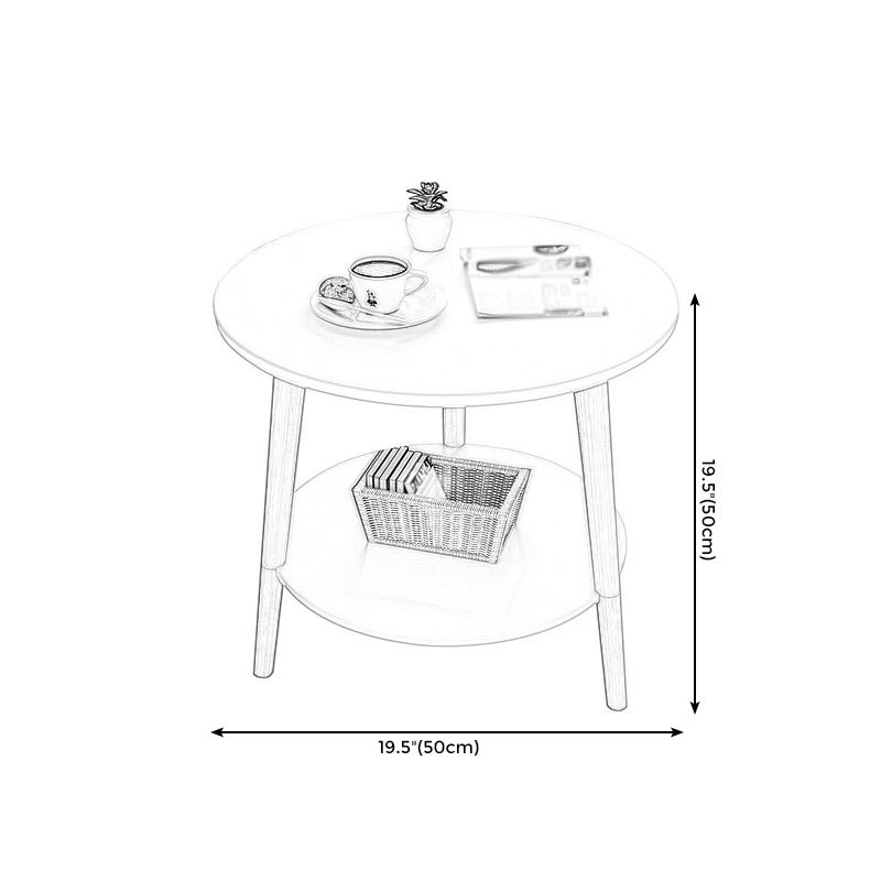 Tavolino da 3 gambe in legno bianco/naturale tavolino rotondo per soggiorno