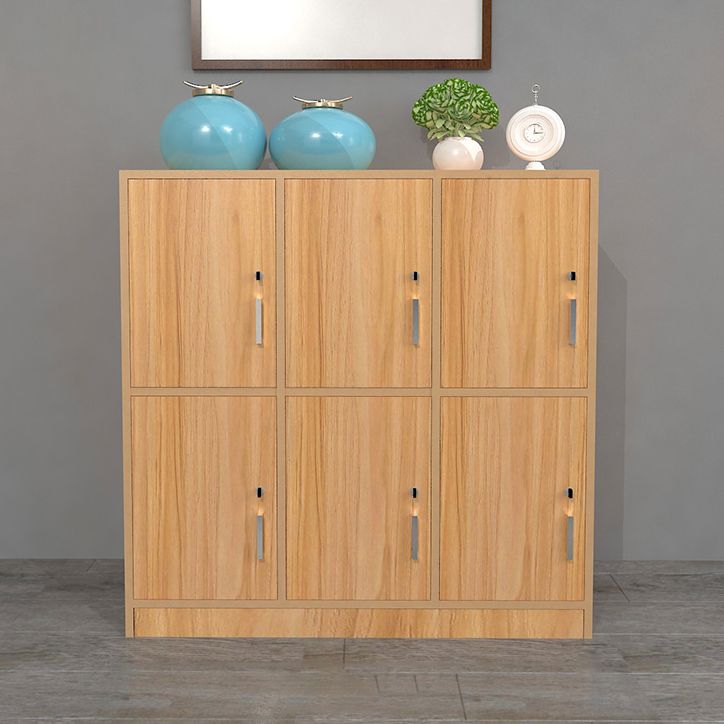 Gabinete de almacenamiento moderno de acabado mate de madera fabricada con puertas con bisagras