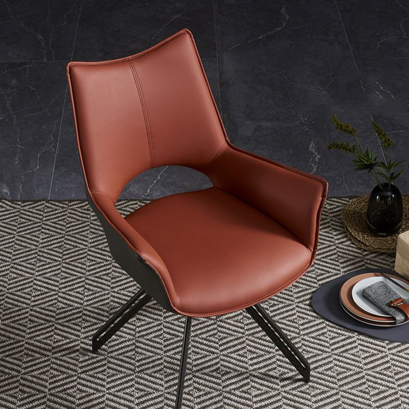 Industrial Style Arm Leather Dining Chairs Open Back Dining Side Chair for Home Clearhalo ' kitchen&dining_furn' 'Dining Chairs' 'Dining Tables & Seating' 'dining_chair' 'furn' 'furn_dining_chair' 'Furniture' 'furniture_dining_chair' 'Kitchen & Dining Furniture' 'kitchen' 1200x1200_2e373697-beaf-4547-a885-b7bd1c96e4f0