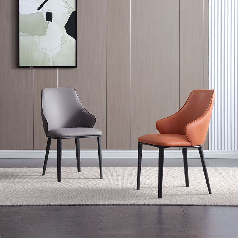 Silla lateral de cuero sintética brazo industrial sólido silla lateral de comedor para el hogar para el hogar