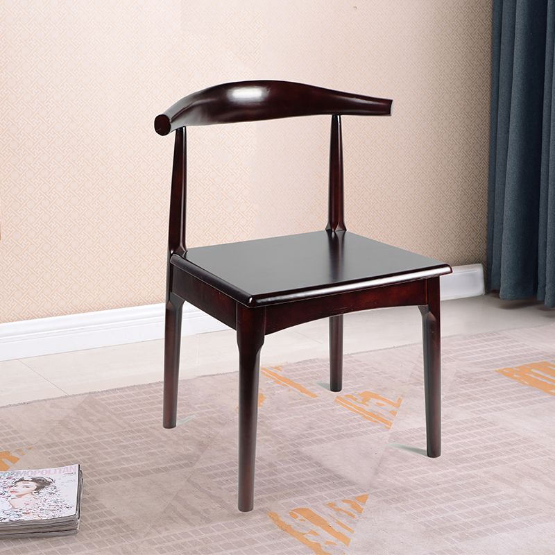 Matte afwerking eetstoel moderne stijl rubberwood open zijstoel