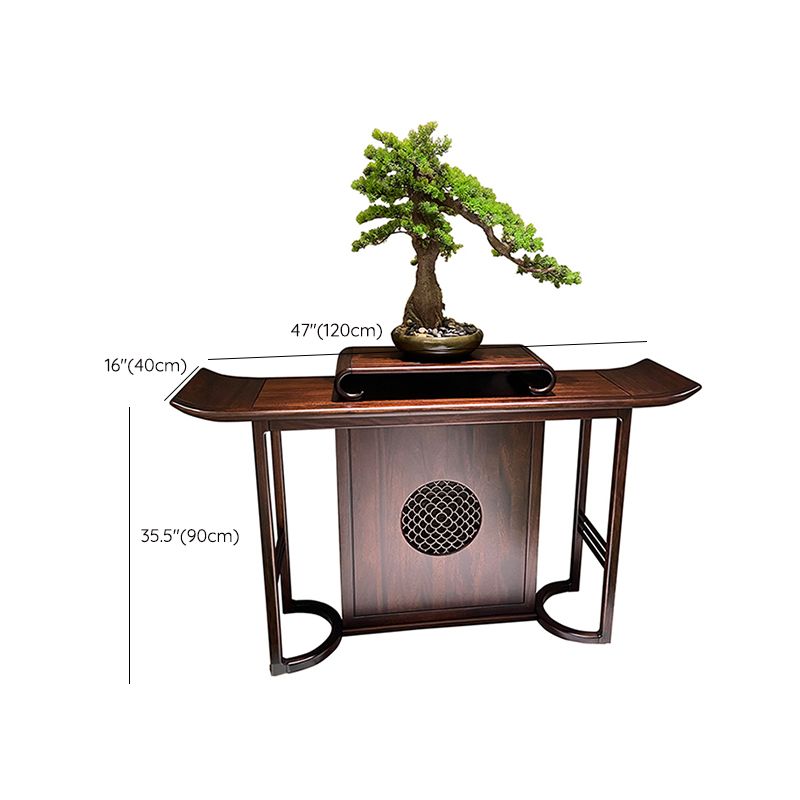 Tavolo console contemporanea a forma di rettangolo tavolo da divano console in legno massiccio marrone