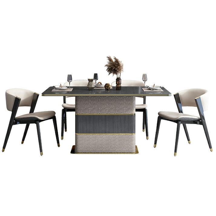 Tavolo da pranzo rettangolare Piano moderno in legno con base in metallo