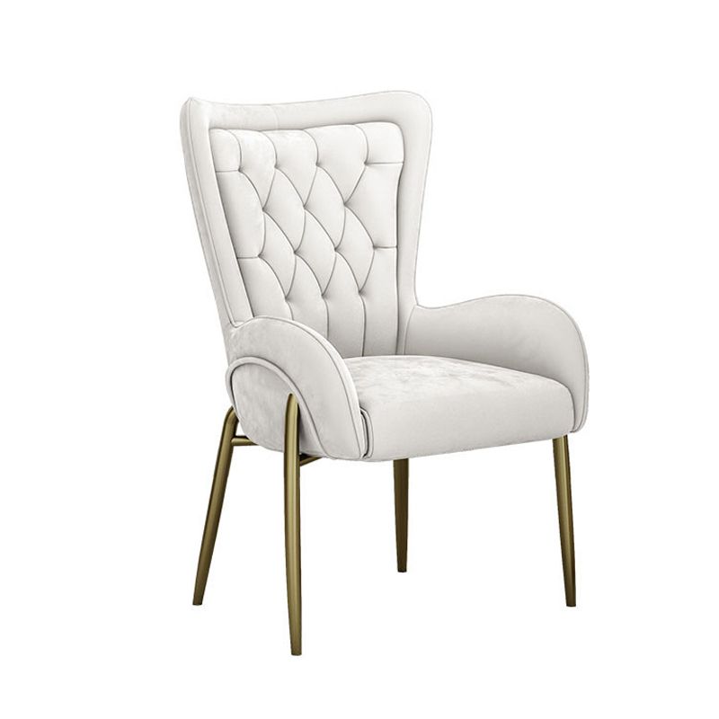 Glam Metal Dining Room Chairs Upholstered Arm Chair for Restaurant Use Clearhalo ' kitchen&dining_furn' 'Dining Chairs' 'Dining Tables & Seating' 'dining_chair' 'furn' 'furn_dining_chair' 'Furniture' 'furniture_dining_chair' 'Kitchen & Dining Furniture' 'kitchen' 1200x1200_2e39a34e-0ec8-4d87-b50f-f74c27b78dfc
