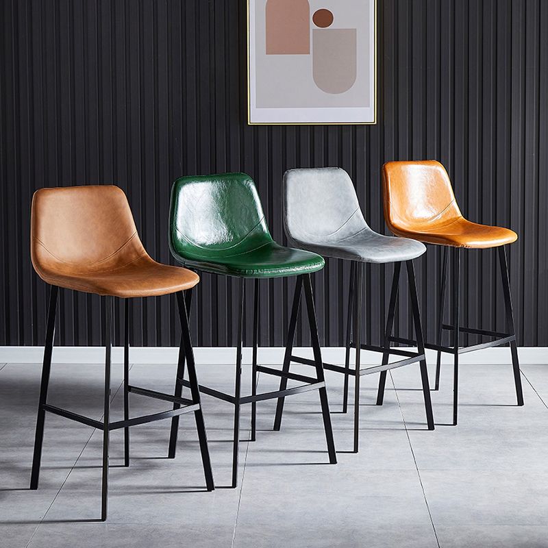Scandinavian Style Bar-stool with Square Leather Seat Counter Stool Kitchen Bar-stool Clearhalo 'Bar Furniture' 'Bar Stools' 'bar_stools' 'furn' 'furn_bar_stools' 'Furniture' 'furniture_bar_stools' 'Kitchen & Dining Furniture' 1200x1200_2e3a5ab4-4b0a-4d5c-95e2-cd39c25b389e