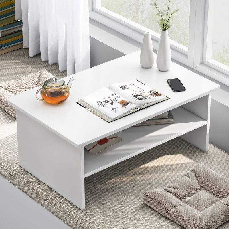 Modern 12.5"Tall Sled Rectangular Wooden Table Top Coffee Table