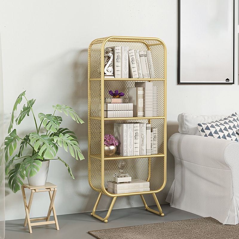 Metal Glam Book Shelf Closed Back Shelf Bookcase with Shelves