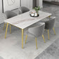 Modern Rectangle Dining Set 1/2/5 Pieces Stone Top Indoor Dinette Set with Gold Base Clearhalo 'Dining Room Sets' 'Dining Tables & Seating' 'dining_room_set' 'furn' 'furn_dining_room_set' 'Furniture' 'Kitchen & Dining Furniture' 1200x1200_2e405203-45eb-4ae2-8cd1-7266f650ef45