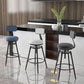 Rotatable Upholstered Counter Stool Industrial Metal Footrest Bar Chair