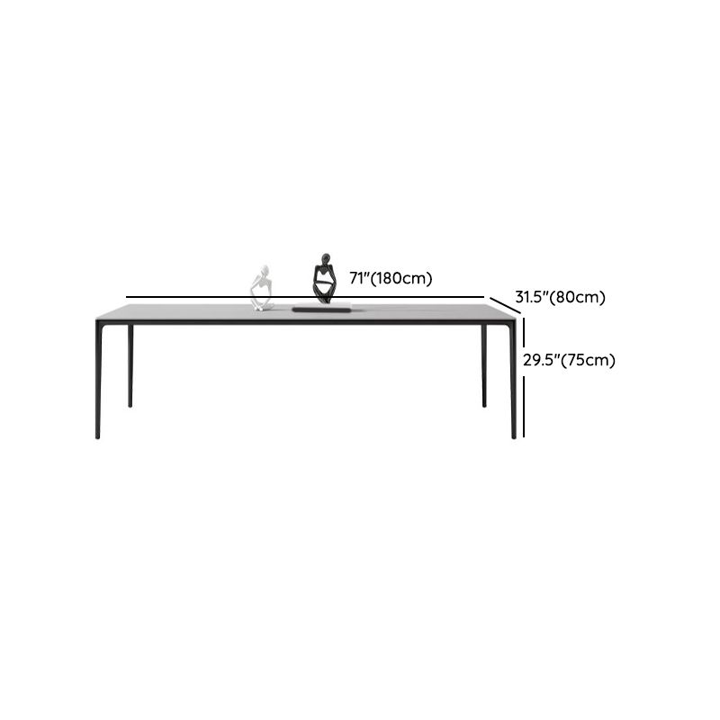 Rectangle Dining Furniture Set 1/4/5/6/7 Pieces Modern Sintered Stone Table Armless Chairs
