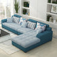 Slipcovered Square Arm Sectional Modern Fabric 4-seater Sectional Clearhalo 'furn' 'furn_sectionals' 'Furniture' 'Living Room Furniture' 'Sectionals' 1200x1200_2e425d18-cf6c-467f-9286-0ae789dfd8f7