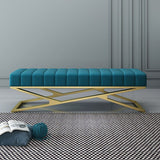 Modern Colorful Rectangle Bench Wool Seating Bench with Legs for Bedroom Clearhalo 'Benches' 'Chairs & Seating' 'furn' 'furn_benches' 'Furniture' 'Living Room Furniture' 1200x1200_2e433248-ec68-48ca-a168-59c8392777f9
