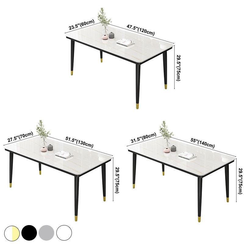 Casual Sintered Stone Standard Dining Table Rectangle Shape Dining Table for Kitchen Clearhalo ' dining_table' 'Dining Tables & Seating' 'Dining Tables' 'furn' 'furn_dining_table' 'Furniture' 'furniture_dining_table' 'Kitchen & Dining Furniture' 'kitchen&dining_furn' 'kitchen' 'kitchen_dining_table' 1200x1200_2e43e95f-c53e-45c0-9bfe-9c403ad24ee2