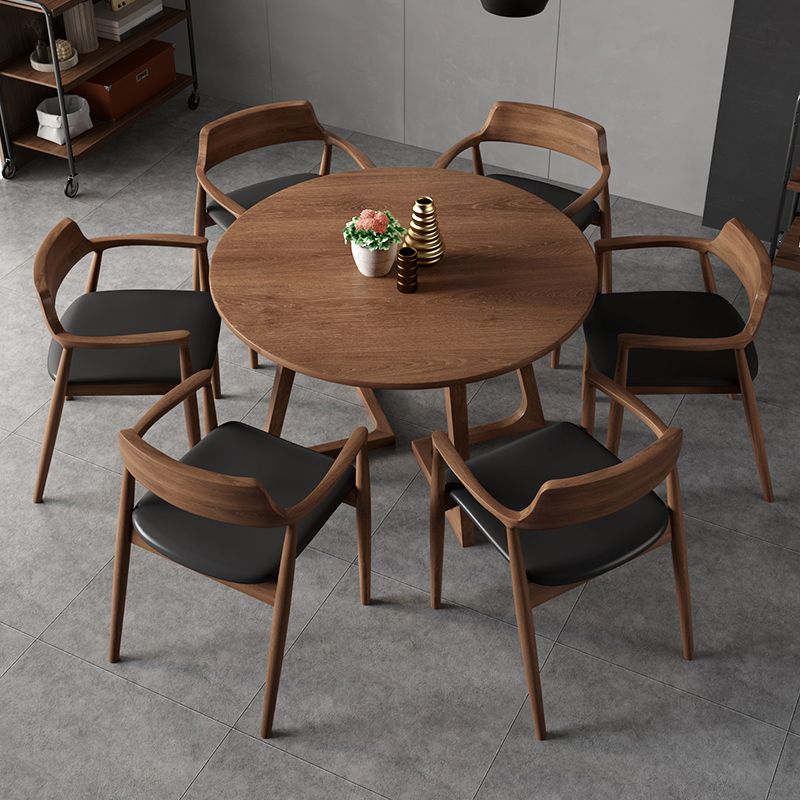 Kitchen Dinner Table Dining Room Round Wood Top Dining Table Clearhalo 'Dining Tables & Seating' 'Dining Tables' 'dining_table' 'furn' 'furn_dining_table' 'Furniture' 'Kitchen & Dining Furniture' 1200x1200_2e4466e8-ec83-49e5-9d45-ed8ee642a49b